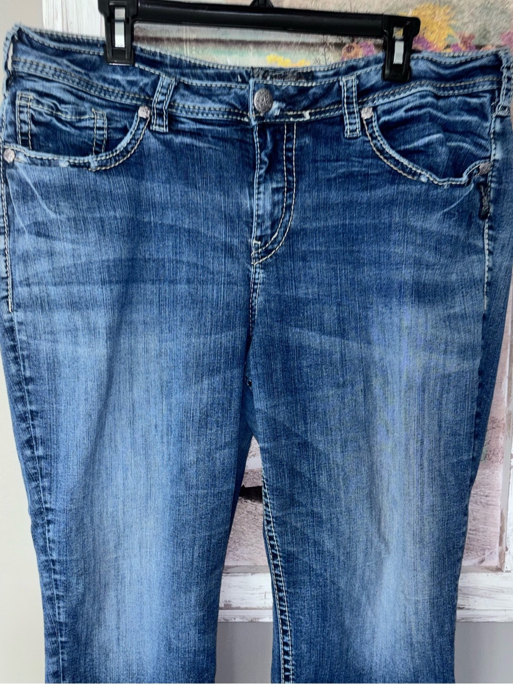 Buckle Silver Suki High Capri Denim Sz 18 Whisking & Fade Stretch - Picture 4 of 8